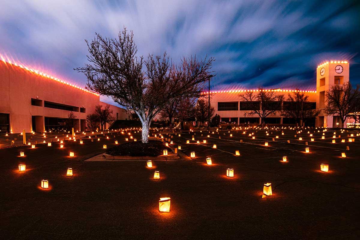 San Juan College Campus during the luminarias.